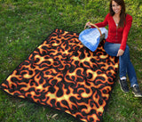 Fire Flame Dark Pattern Premium Quilt