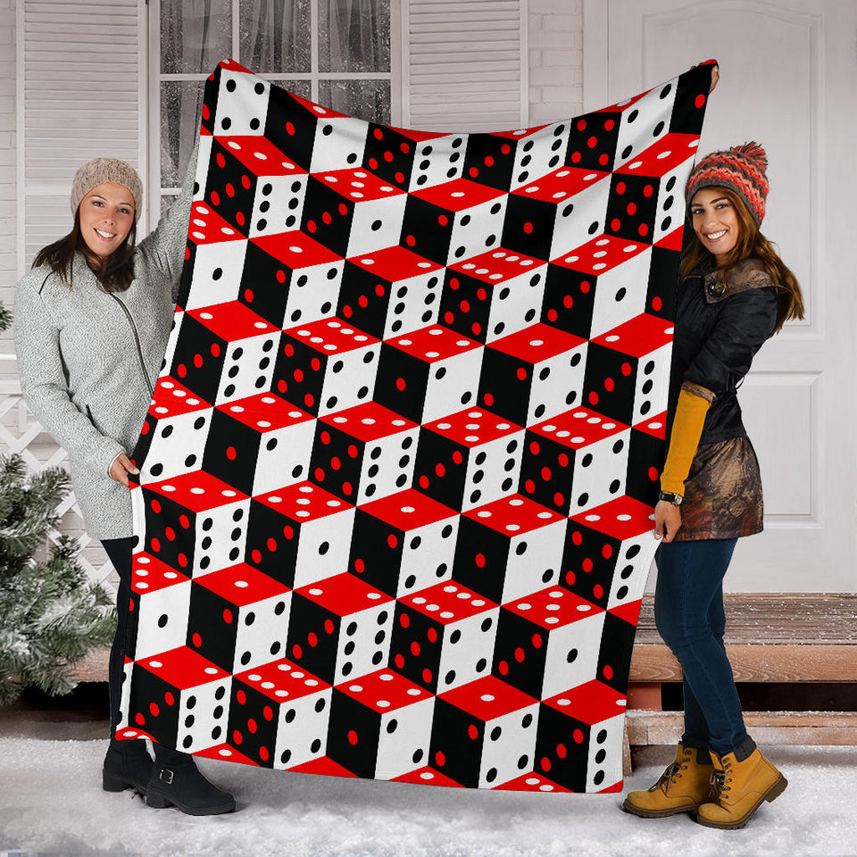 Dice Pattern Print Design 02 Premium Blanket