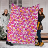 Hibiscus Pattern Print Design 01 Premium Blanket