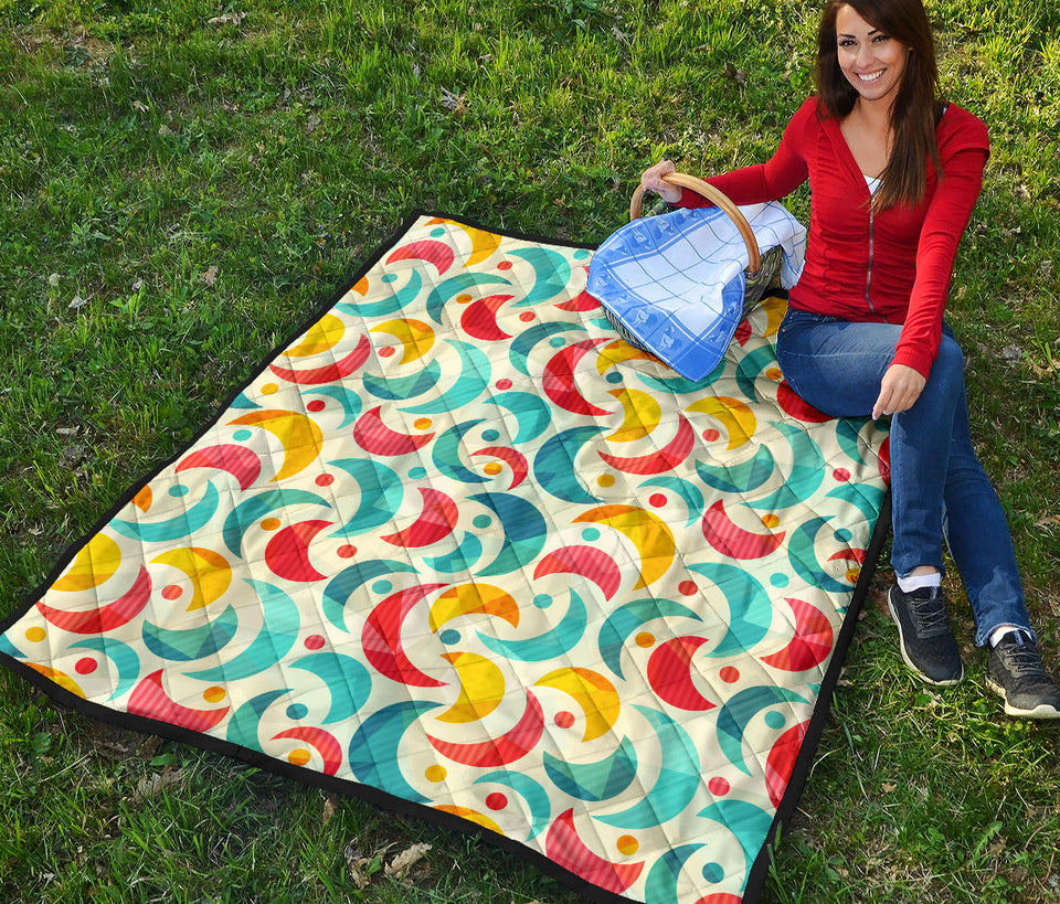 Colorful Moon Pattern Premium Quilt