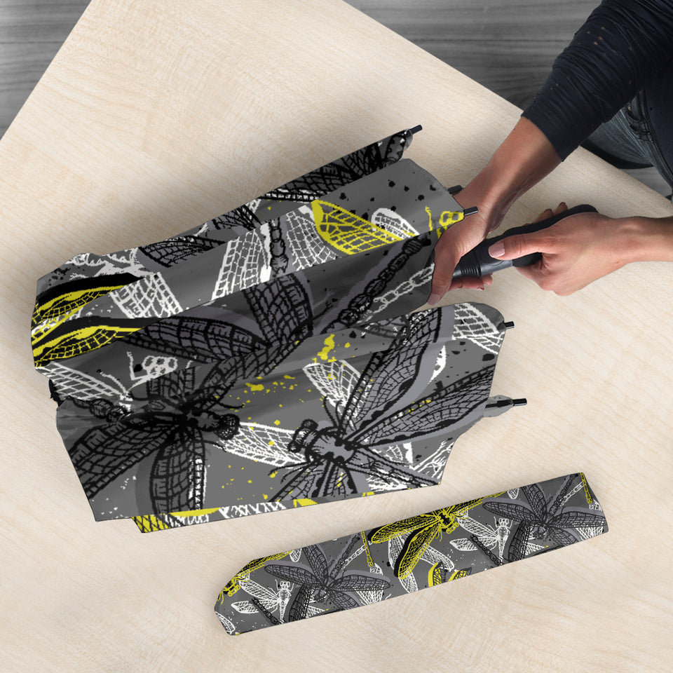 Hand Drawn Dragonfly Pattern Umbrella