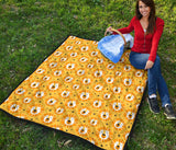 Lion Pattern Print Design 03 Premium Quilt