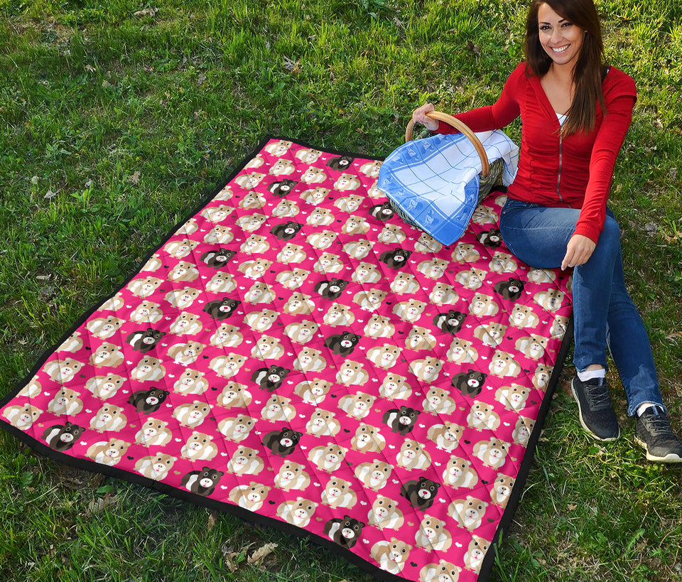 Guinea Pig Pattern Print Design 01 Premium Quilt