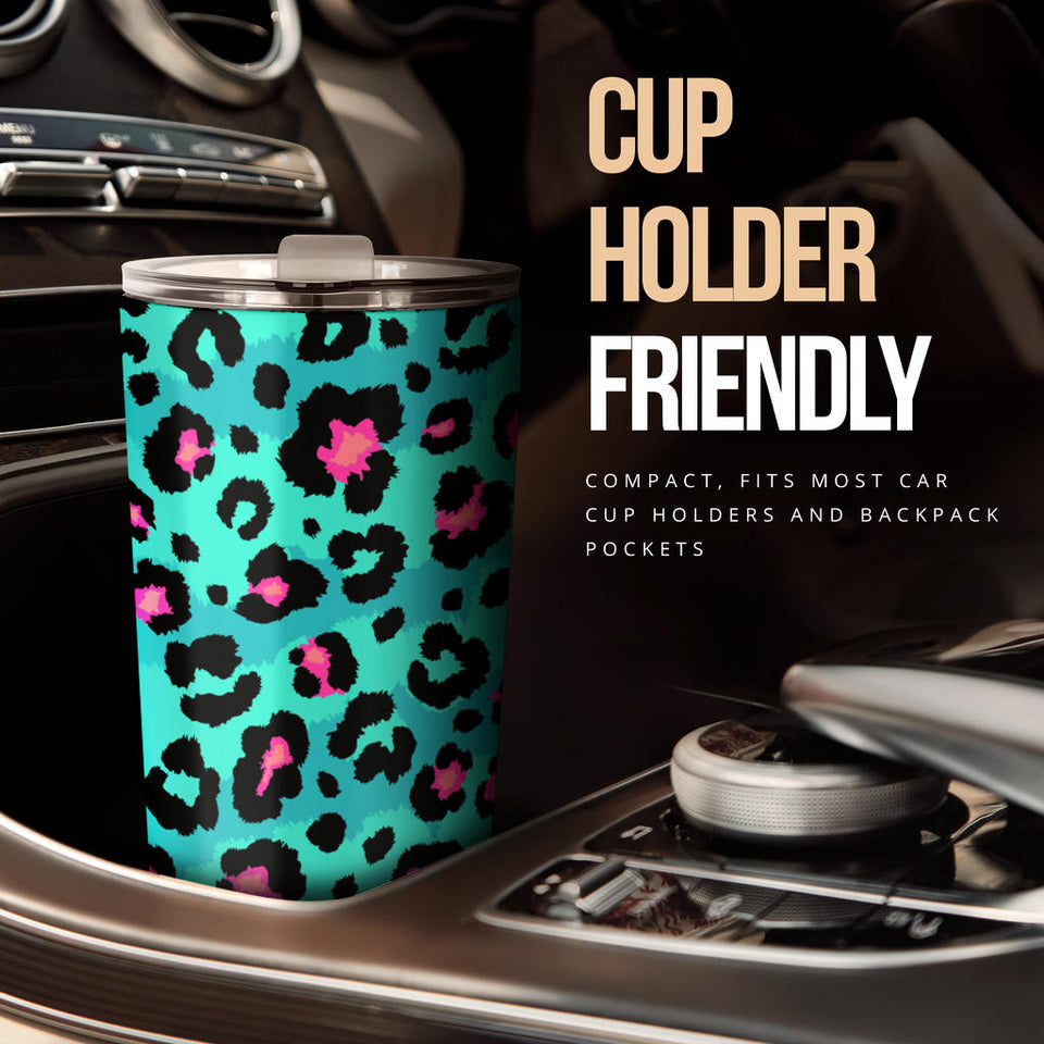 Green Leopard Skin Print Pattern Tumbler