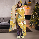 Camels Ethnic Motif Pattern Hooded Blanket