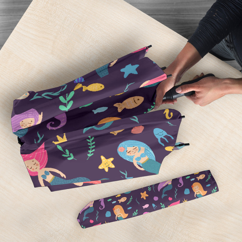 Beautiful Mermaid Fish Jellyfish Algae Other Marine World Umbrella