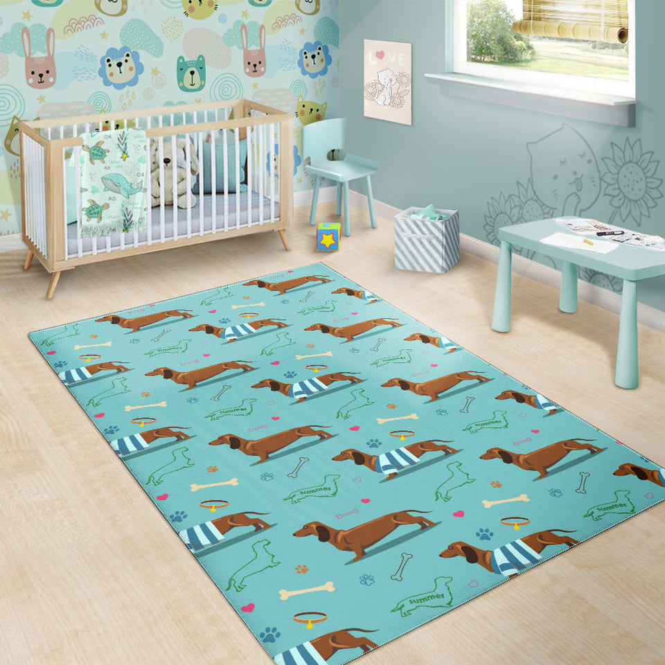 Dachshund Decorative Background Area Rug