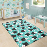 Hedgehog Pattern Print Design 03 Area Rug
