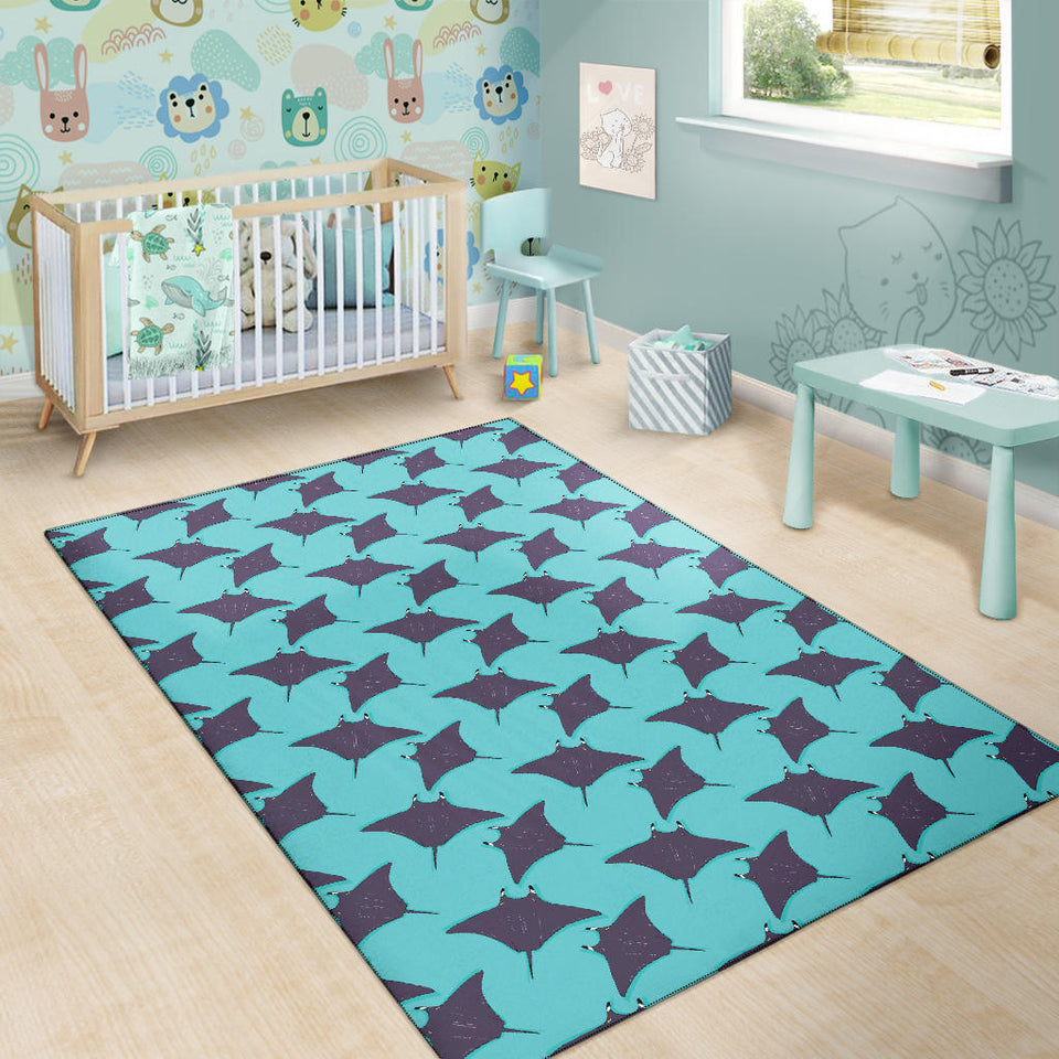 Stingray Pattern Print Design 02 Area Rug