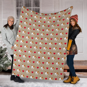 English Bulldog Pattern Print Design 05 Premium Blanket