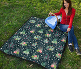 Cactus Glass Terrarium Pattern Premium Quilt