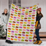 Hippopotamus Pattern Print Design 01 Premium Blanket
