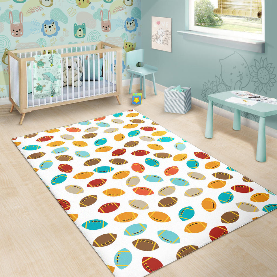 Colorful American Football Ball Pattern Area Rug
