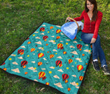 Hot Air Balloon Sky Pattern Premium Quilt