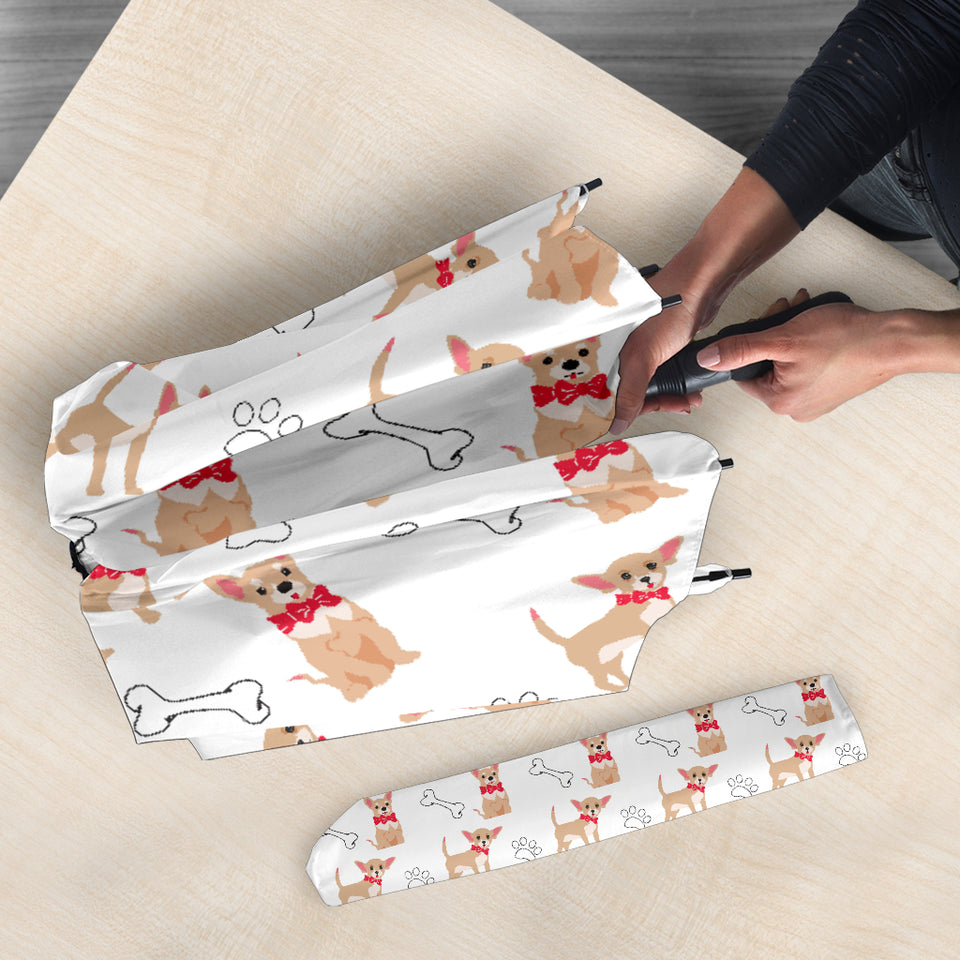 Chihuahua Bone Paw Pattern Umbrella