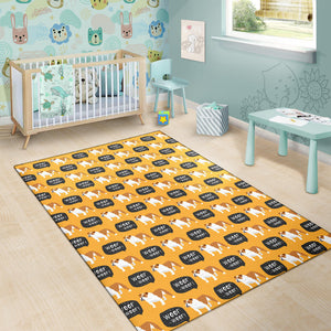 English Bulldog Pattern Print Design 04 Area Rug