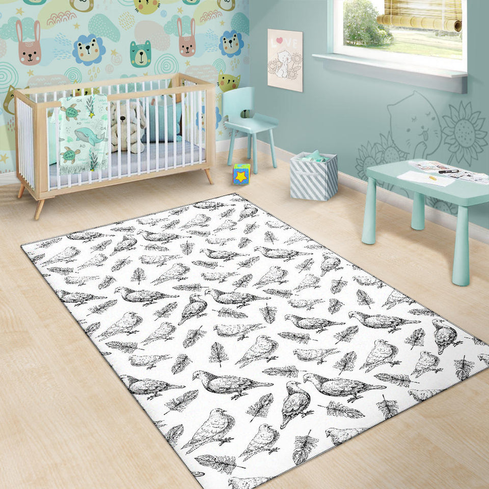 Pigeon Pattern Print Design 05 Area Rug