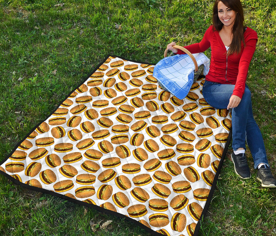 Hamburger Pattern Print Design 03 Premium Quilt
