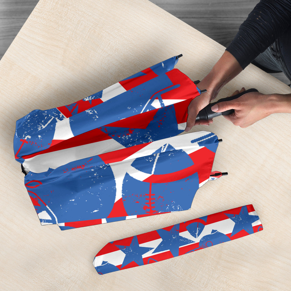 American Football Ball Star Stripes Pattern Umbrella