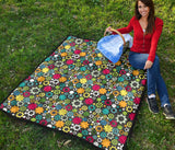 Gear Pattern Print Design 03 Premium Quilt