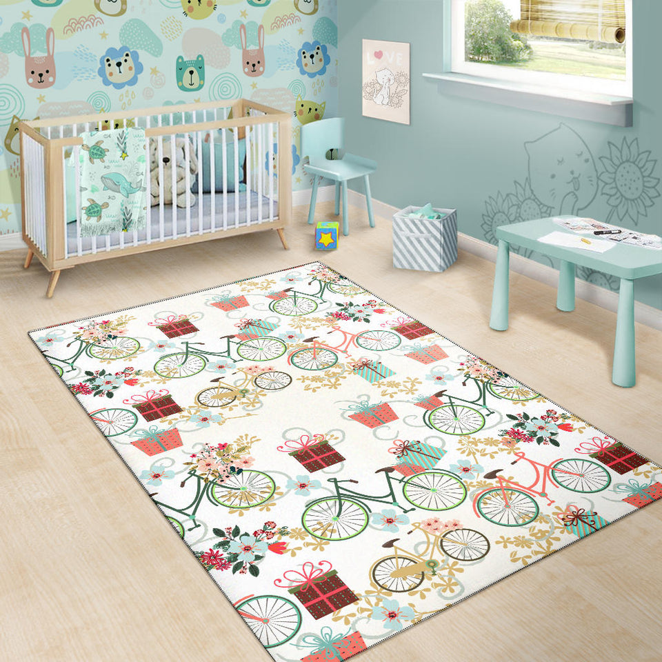 Bicycle Pattern Print Design 05 Area Rug