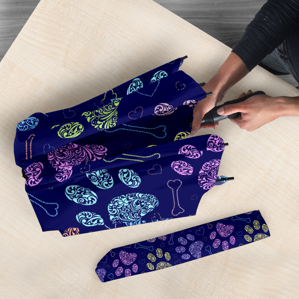 Dog Paws Pattern Print Design 02 Umbrella