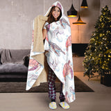 Watercolor Sea Turtle Jellyfish Pattern Hooded Blanket