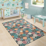 Gear Pattern Print Design 05 Area Rug