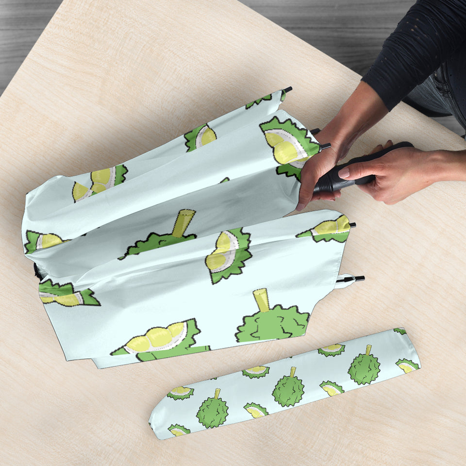 Durian Pattern Blue Background Umbrella