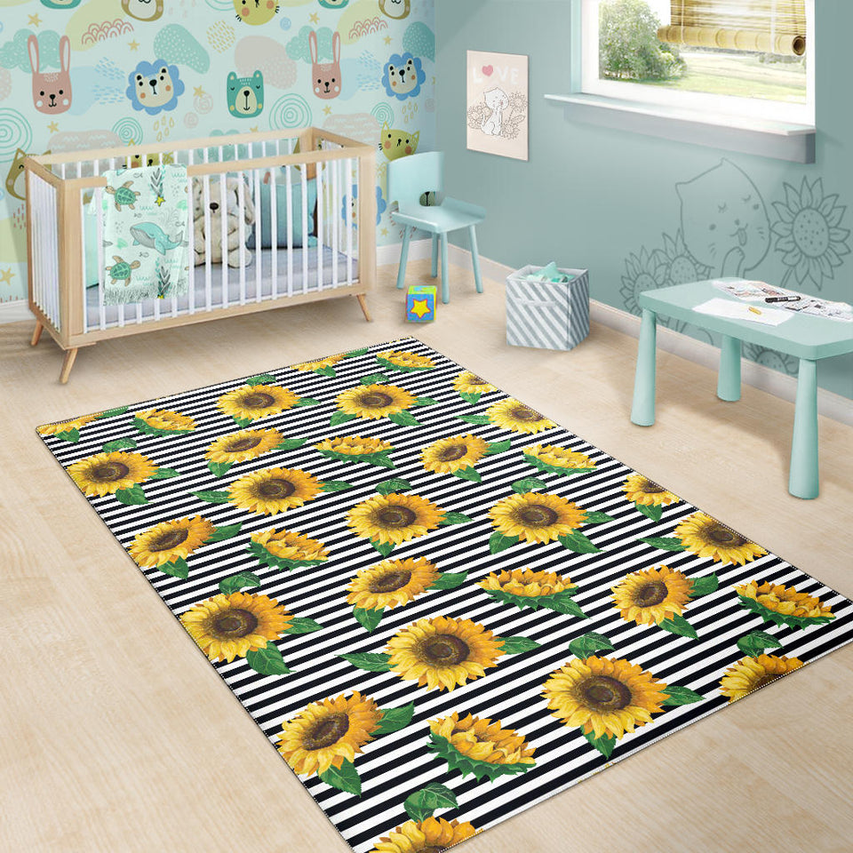 Sunflowers Ribbon Background Area Rug