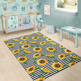 Sunflowers Ribbon Background Area Rug