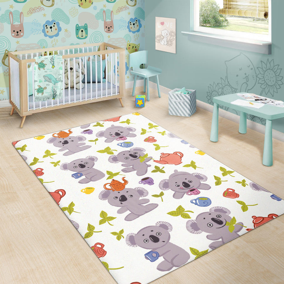 Cute Koalas Teapots Tea Area Rug
