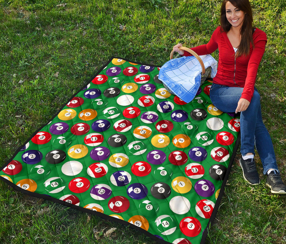 Billiard Ball Pattern Print Design 02 Premium Quilt