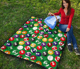 Billiard Ball Pattern Print Design 02 Premium Quilt