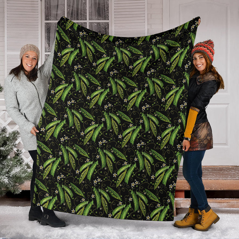Green Peas Pattern Print Design 02 Premium Blanket