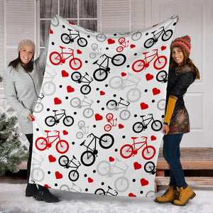 Bicycle Pattern Print Design 04 Premium Blanket