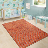 Brick Printed Pattern Print Design 03 Area Rug