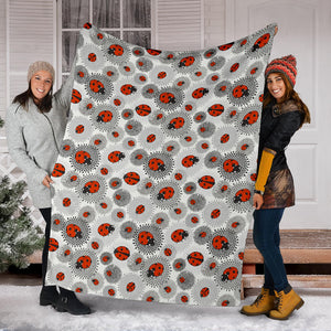 Ladybug Pattern Print Design 05 Premium Blanket