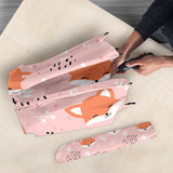 Cute Fox Pattern Pink Background Umbrella