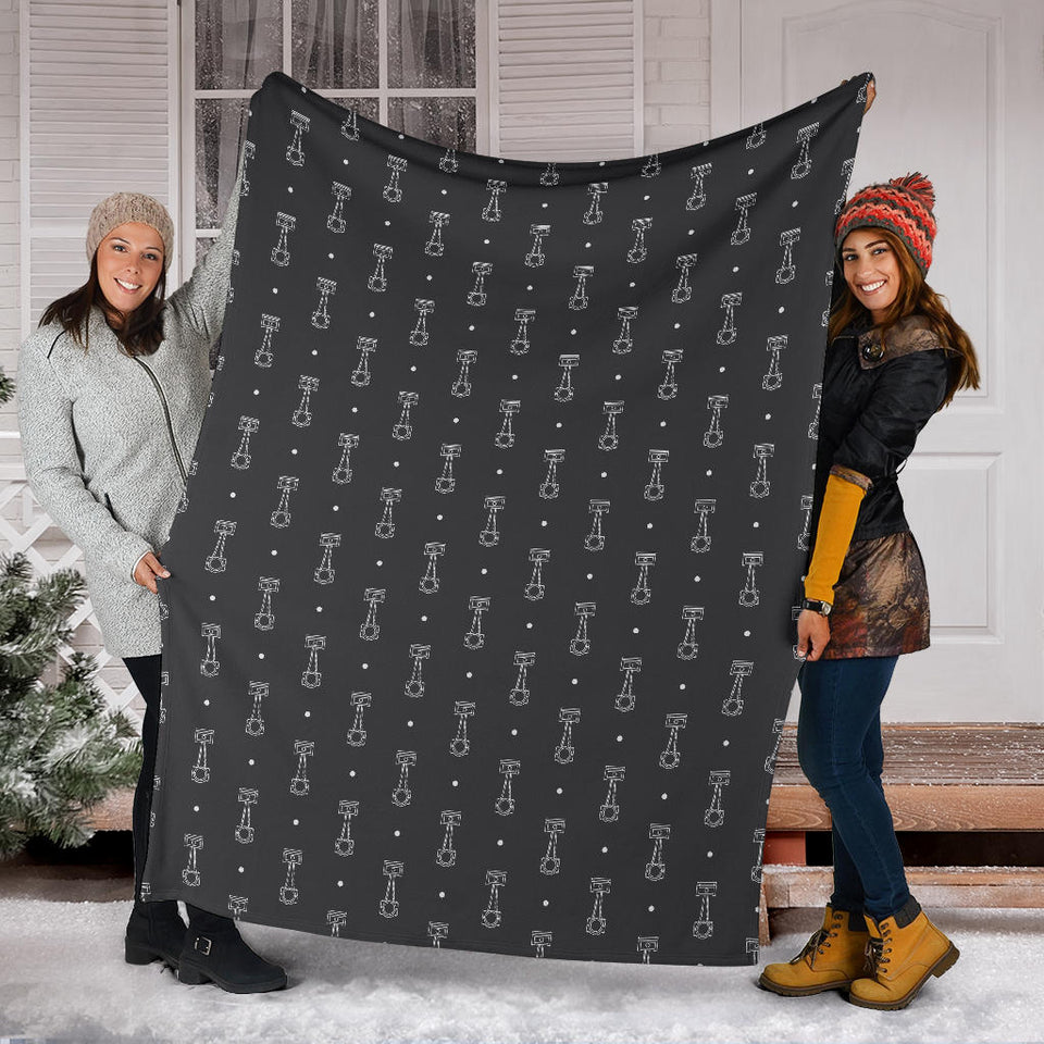 Engine Piston Black Background Pattern Print Design 02 Premium Blanket