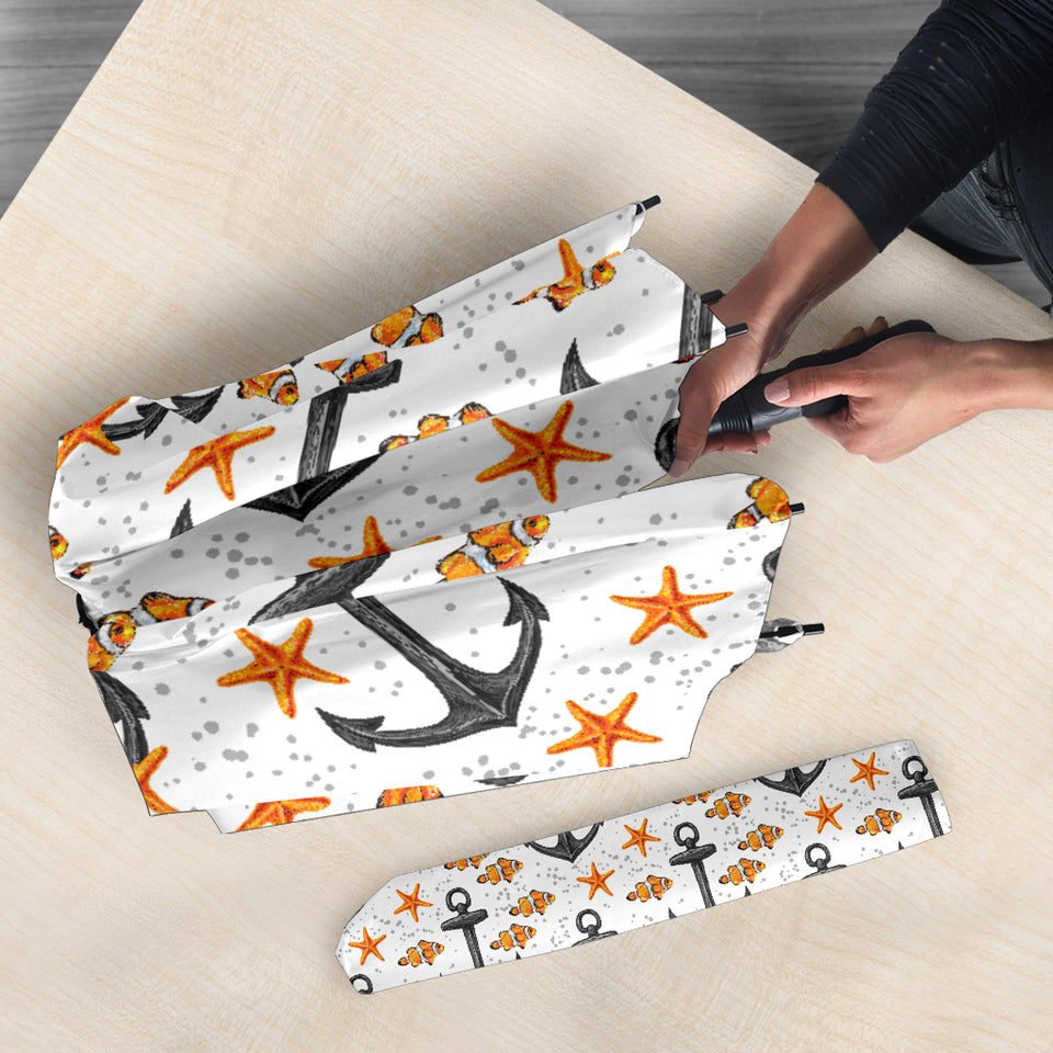 Clown Fish Pattern Print Design 02 Umbrella