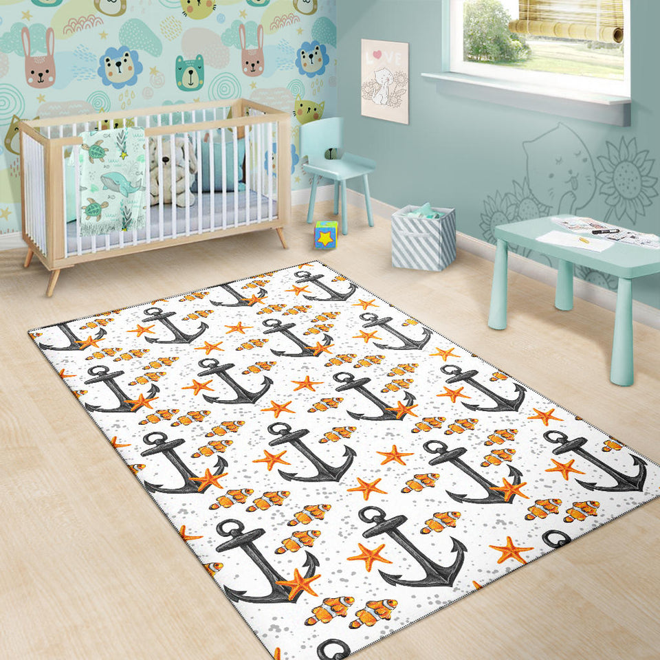 Clown Fish Pattern Print Design 02 Area Rug