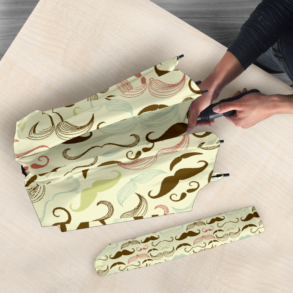 Mustache Beard Pattern Print Design 01 Umbrella