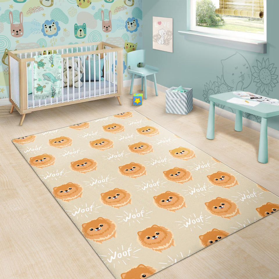 Cute Brown Pomeranian Puppy  Area Rug