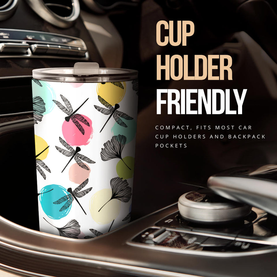 Dragonflies Ginkgo Leaves Pattern Tumbler