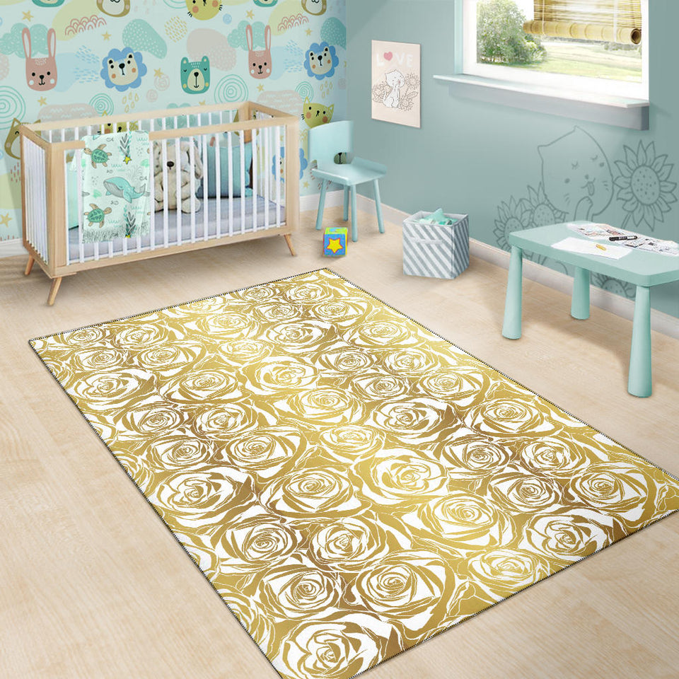 Rose Pattern Print Design 05 Area Rug