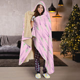 Lavender Pattern Pink Background Hooded Blanket