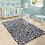 Ostrich Pattern Print Design 01 Area Rug