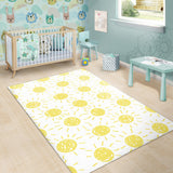 Hand Drawn Sun Pattern Area Rug