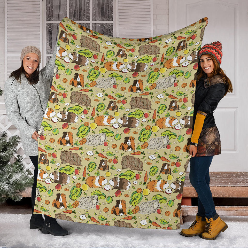 Guinea Pig Pattern Print Design 04 Premium Blanket